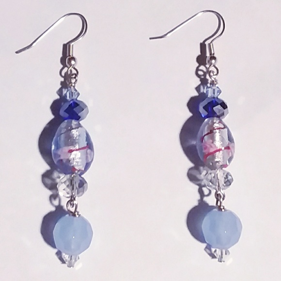 Light Blue Crystal Earrings💙 - Picture 3 of 5